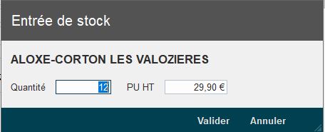 Entrée en stock